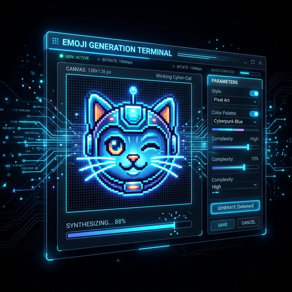 A premium dark mode illustration showing a Sub Badge Maker generating a neon border around a streamer icon