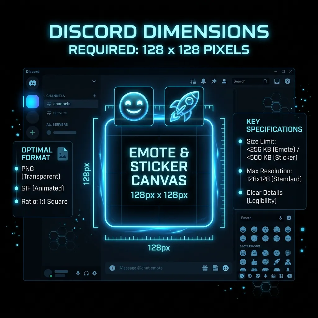 Infographic detailing the exact dimensions and scaling requirements managed by the Sub Badge Maker