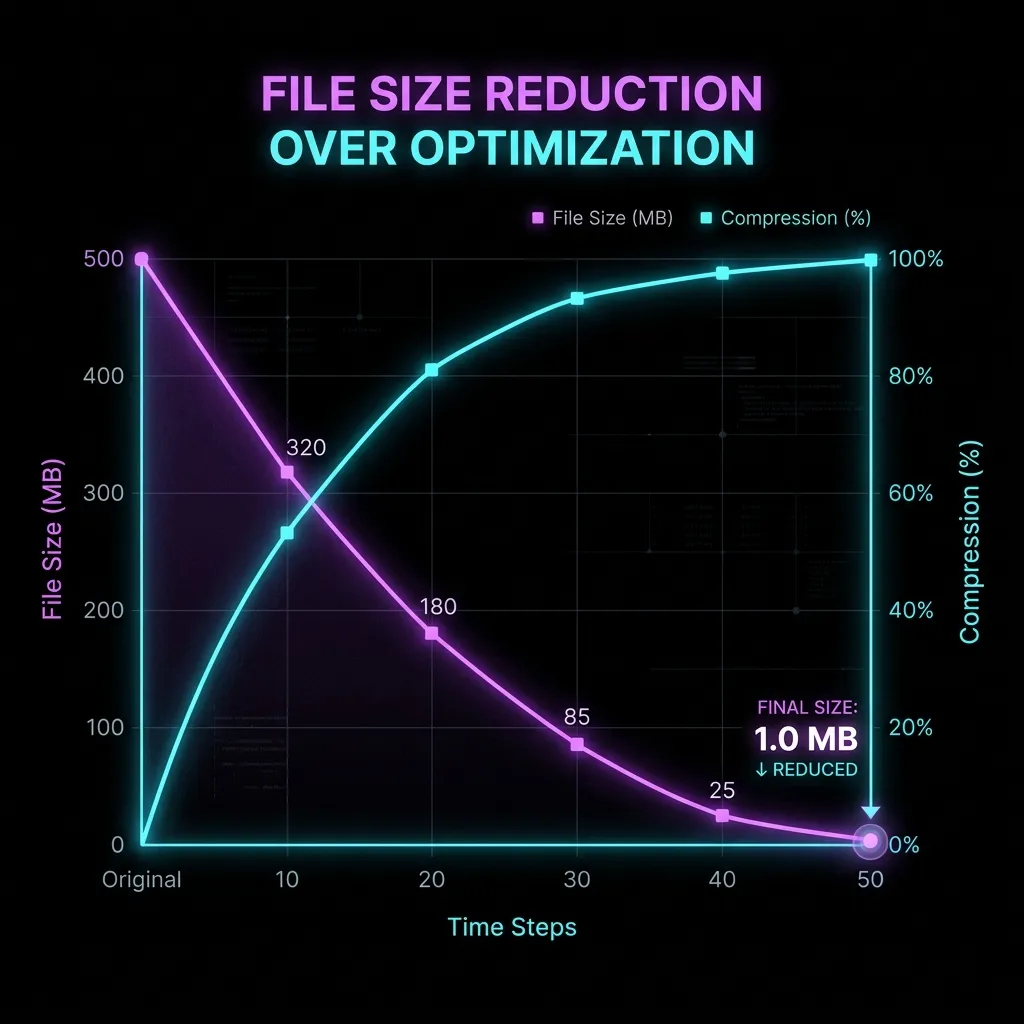 Chart showing the technical file size reduction within the Twitch Emote Resizer
